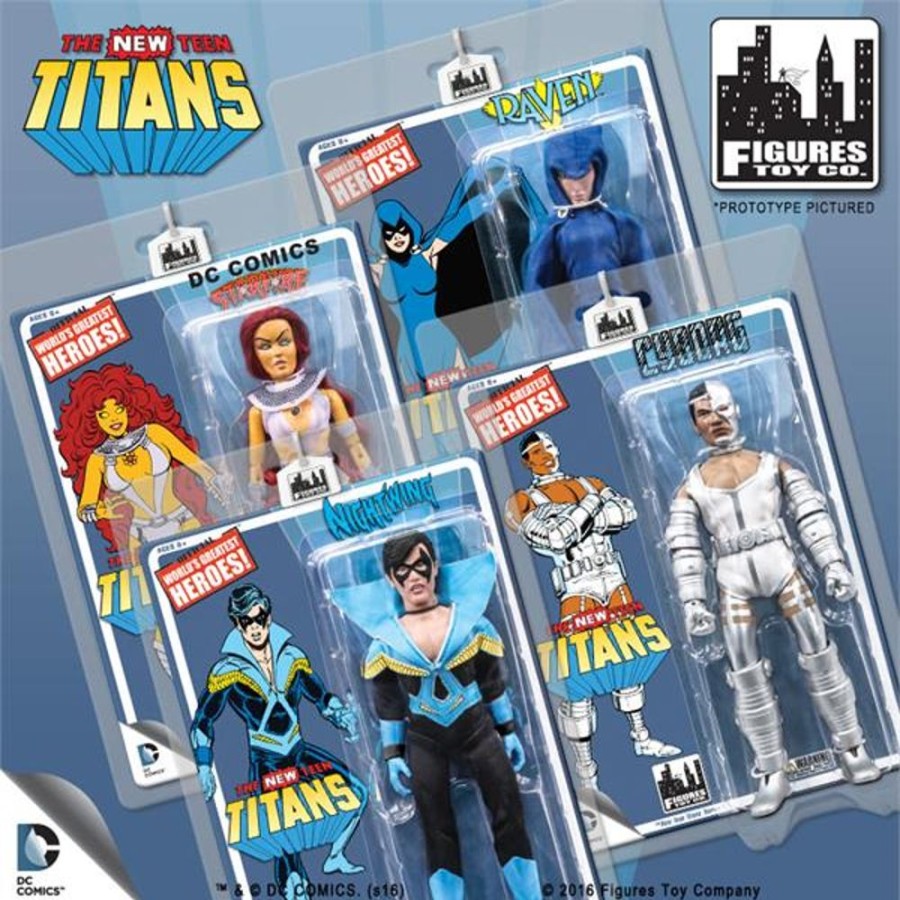 MeTV Figures The New Teen Titans Retro 8 Inch Action Figures Series 1: Set Of All 4 | Heroes & Villains