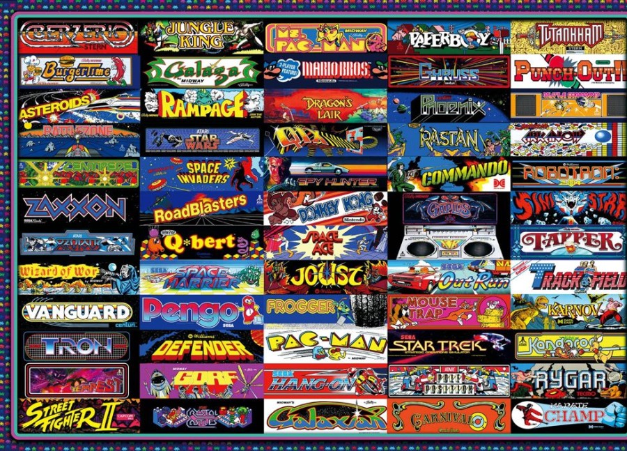 Toynk Arcadeageddon! Retro Arcade Game Collage 1000-Piece Jigsaw Puzzle | Retro Toys & Games