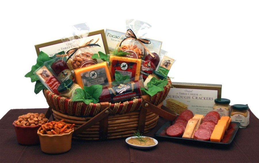 GBDS Savory Favorites Meat And Cheese Gift Basket | Gourmet Gift Baskets