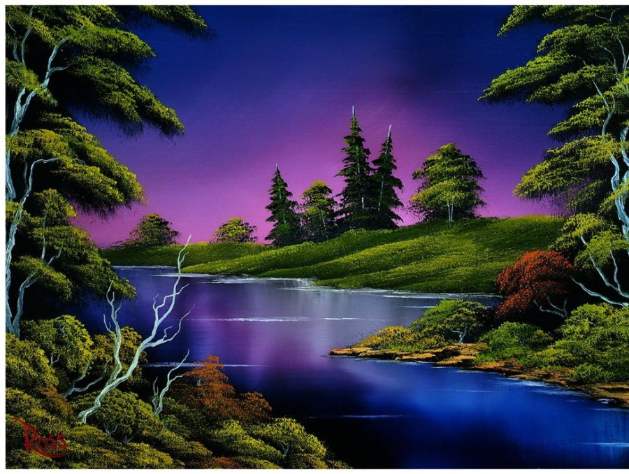 Toynk Bob Ross Blue River Nature Puzzle | 1000 Piece Jigsaw Puzzle | Puzzles