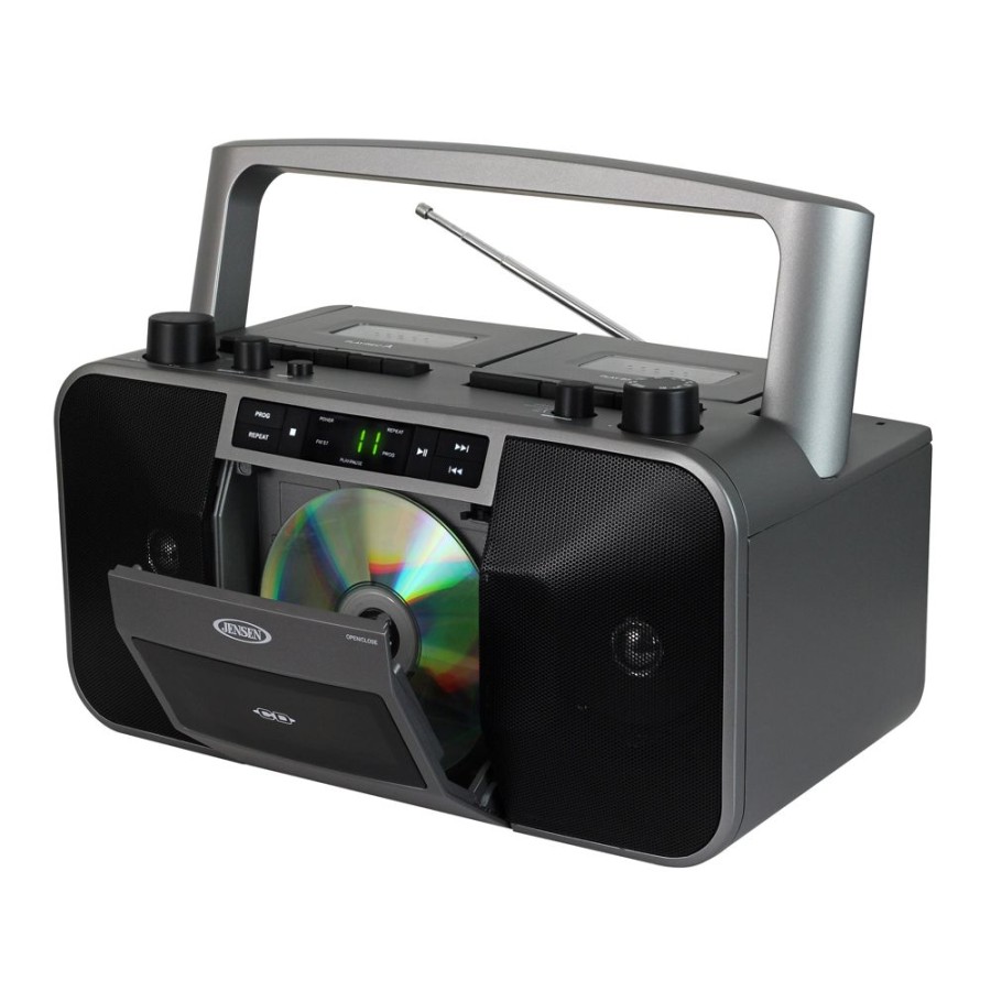 Jensen Jensen Portable Stereo Cd Player Dual Cassette Deck Recorder With Am/Fm Radio | Cassette Tape Players