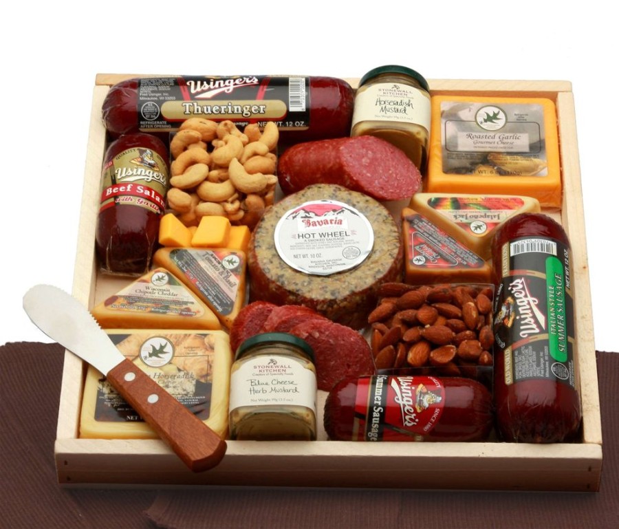 GBDS Deluxe Meat & Cheese Lovers Sampler Tray | Gourmet Gift Baskets