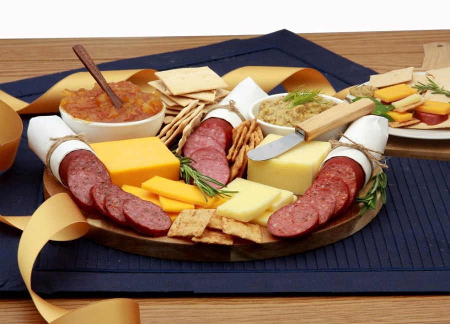 GBDS Classic Epicurean Meat & Cheese Charcuterie Board | Gourmet Gift Baskets