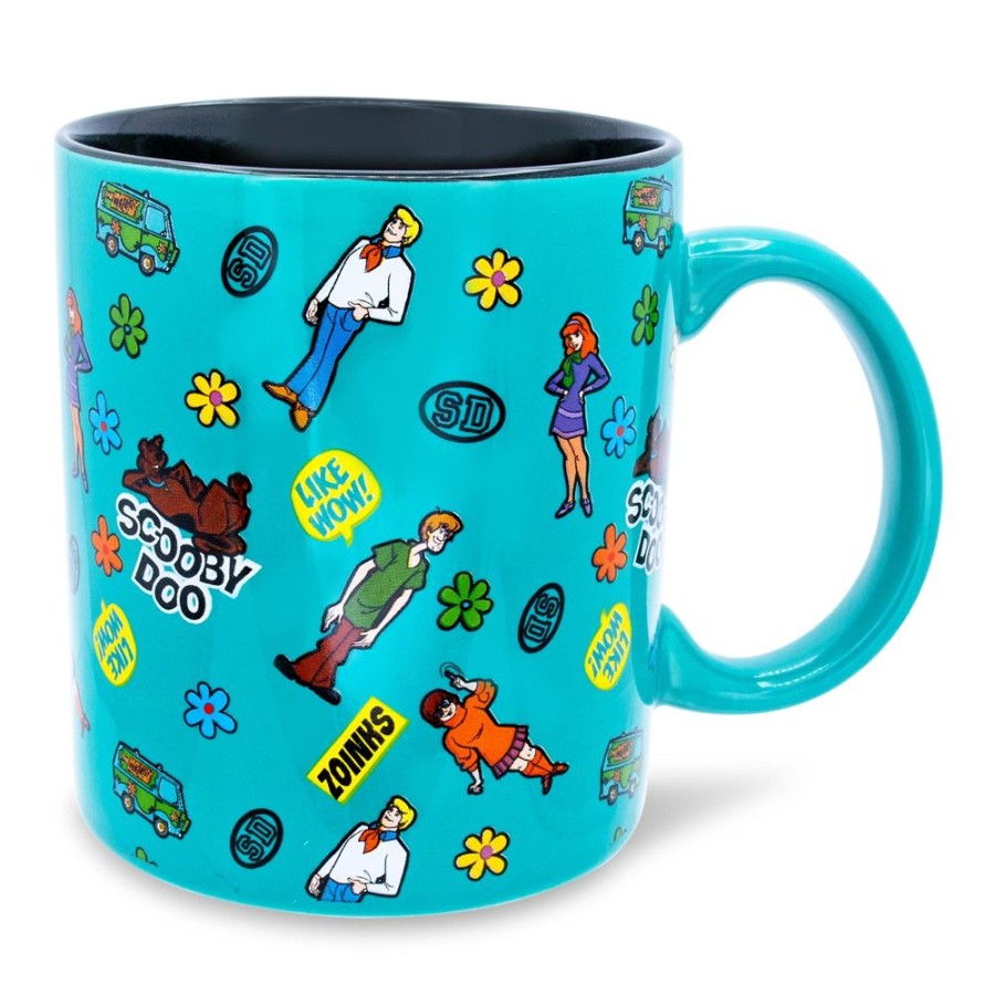 Toynk Scooby-Doo Sticker Pattern Ceramic Mug | Holds 20 Ounces | Drinkware