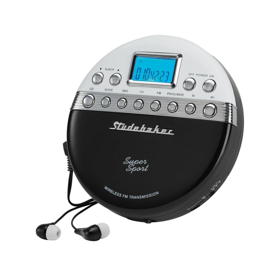 Studebaker Studebaker Super Sport Portable Cd Player Plays Cds Wirelessly Through Car Radio Includes Fm Stereo Radio | Radios