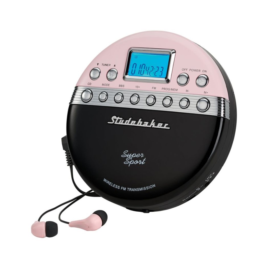 Studebaker Studebaker Super Sport Portable Cd Player Plays Cds Wirelessly Through Car Radio Includes Fm Stereo Radio | Radios