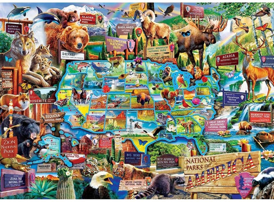 Toynk National Parks Of America 1000 Piece Jigsaw Puzzle | Retro Toys & Games