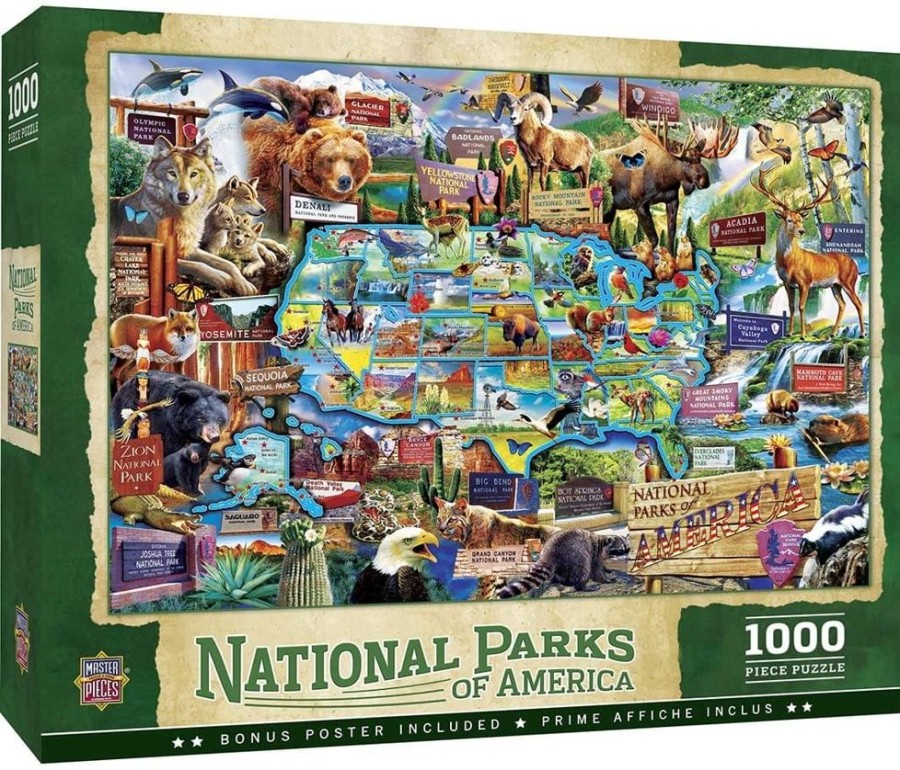 Toynk National Parks Of America 1000 Piece Jigsaw Puzzle | Retro Toys & Games