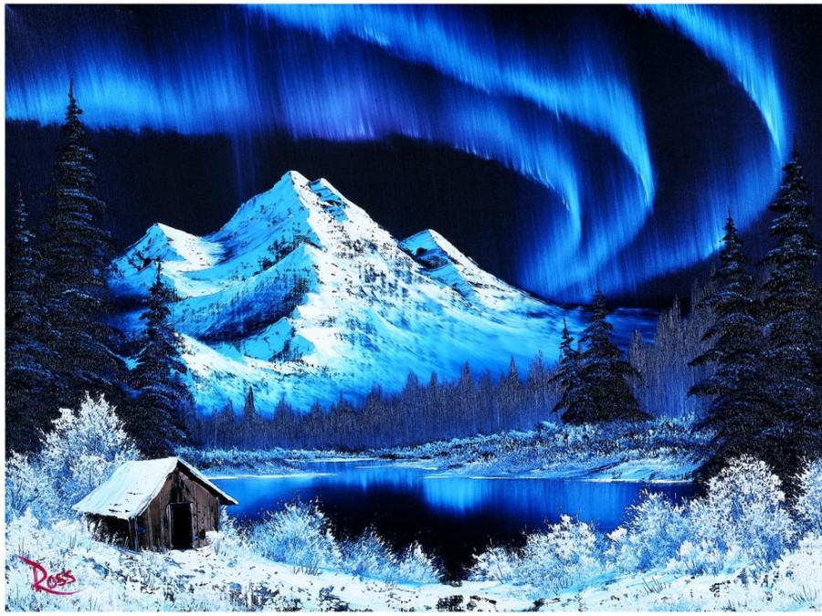 Toynk Bob Ross Northern Lights Aurora Borealis Puzzle | 1000 Piece Jigsaw Puzzle | Puzzles