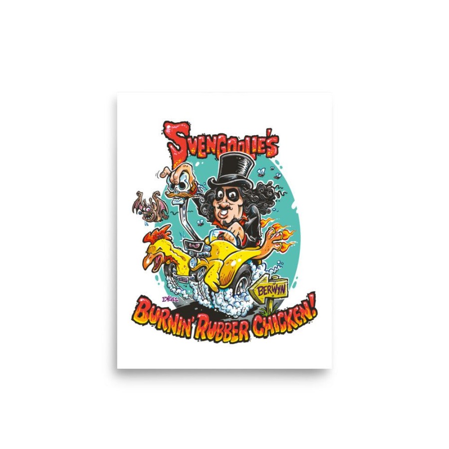 MeTV Custom Products Burnin' Rubber Chicken Svengoolie® Art Print By Jim Engel (2022 Series) | Posters & Prints