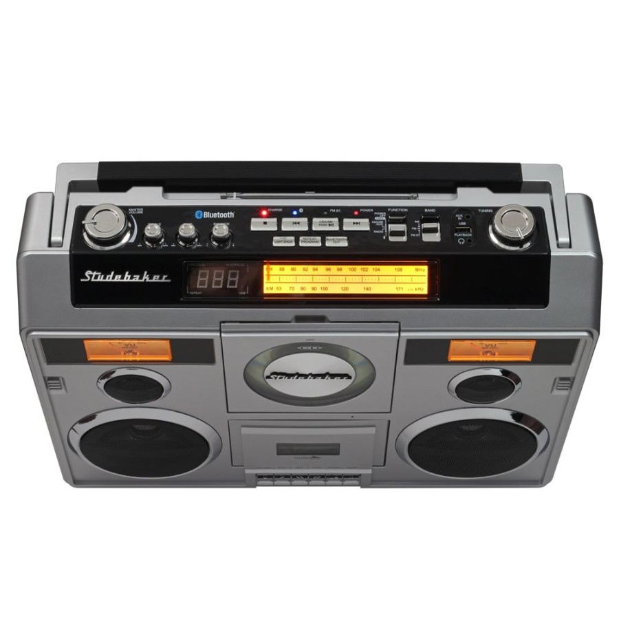 Studebaker Studebaker Sound Station Portable Stereo Boombox With Bluetooth/Cd/Am-Fm Radio/Cassette Recorder | Radios