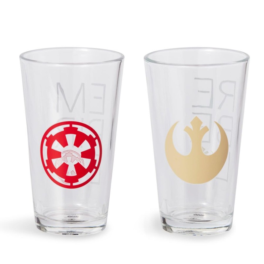 Toynk Star Wars 16Oz Pint Glasses - Rebel & Empire Symbols - 2 Set | Drinkware