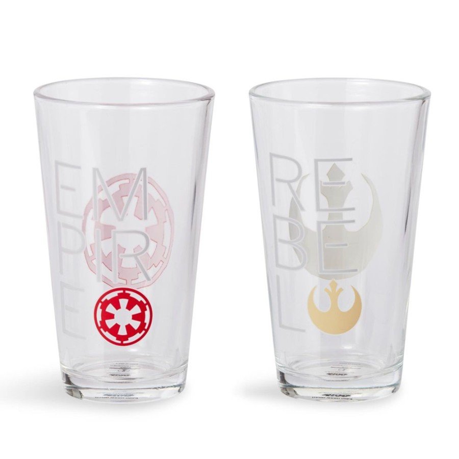 Toynk Star Wars 16Oz Pint Glasses - Rebel & Empire Symbols - 2 Set | Drinkware