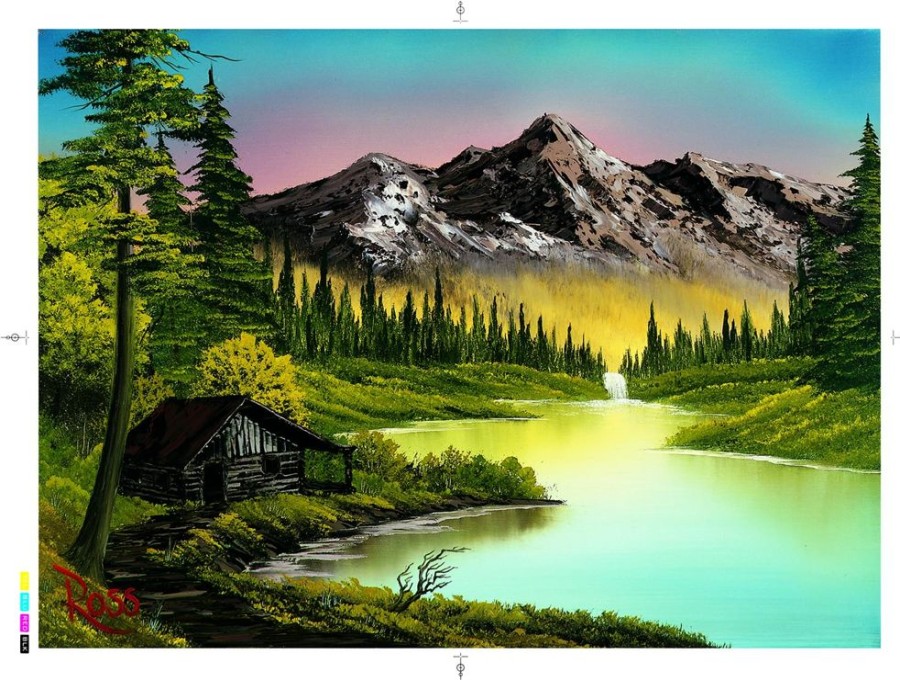 Toynk Bob Ross Mountain Retreat Nature Puzzle | 1000 Piece Jigsaw Puzzle | Puzzles