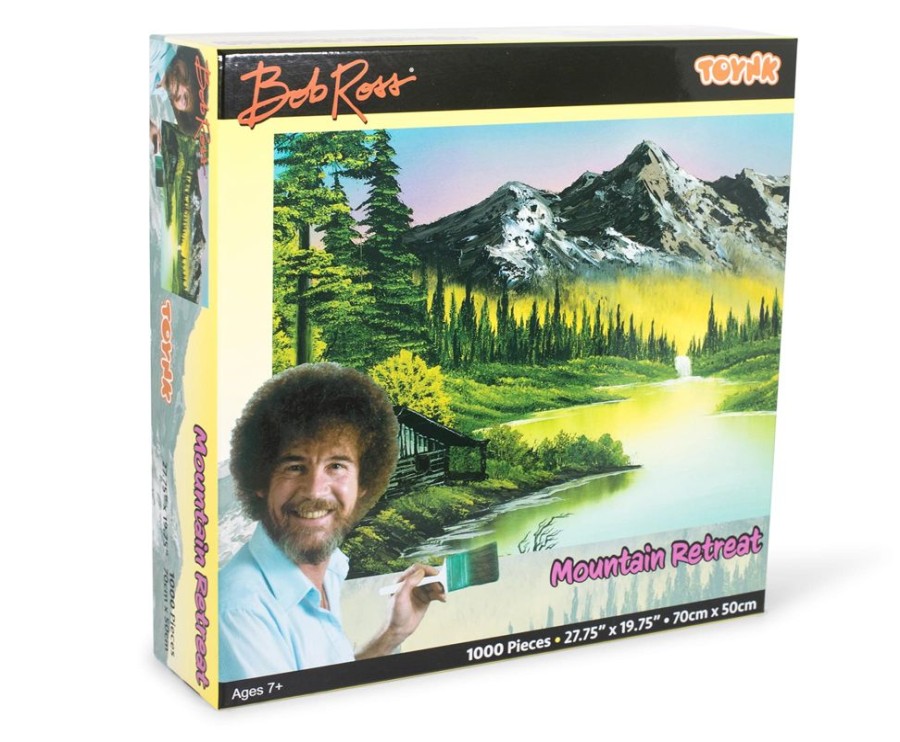 Toynk Bob Ross Mountain Retreat Nature Puzzle | 1000 Piece Jigsaw Puzzle | Puzzles