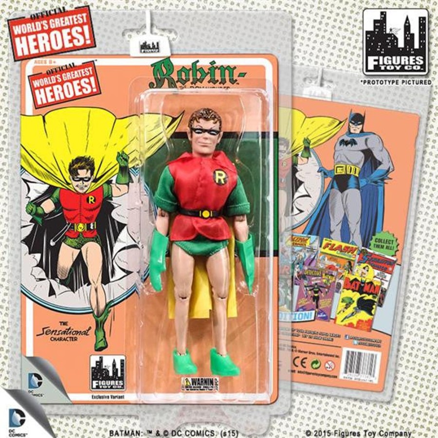 MeTV Figures Dc Comics Retro "First Appearances" Series 1 Robin Action Figure (Yellow Cape) | Heroes & Villains