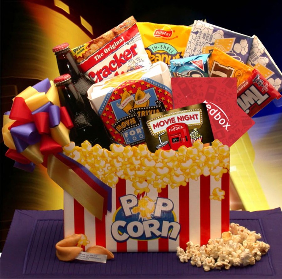 GBDS Movie Night Mania Gift Box With 10.00 Redbox Gift Card | Movie Night Gift Baskets