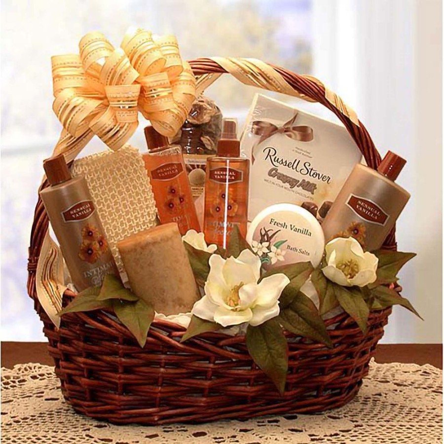 GBDS Vanilla Luxuries Bath And Body Basket | Spa Gift Baskets