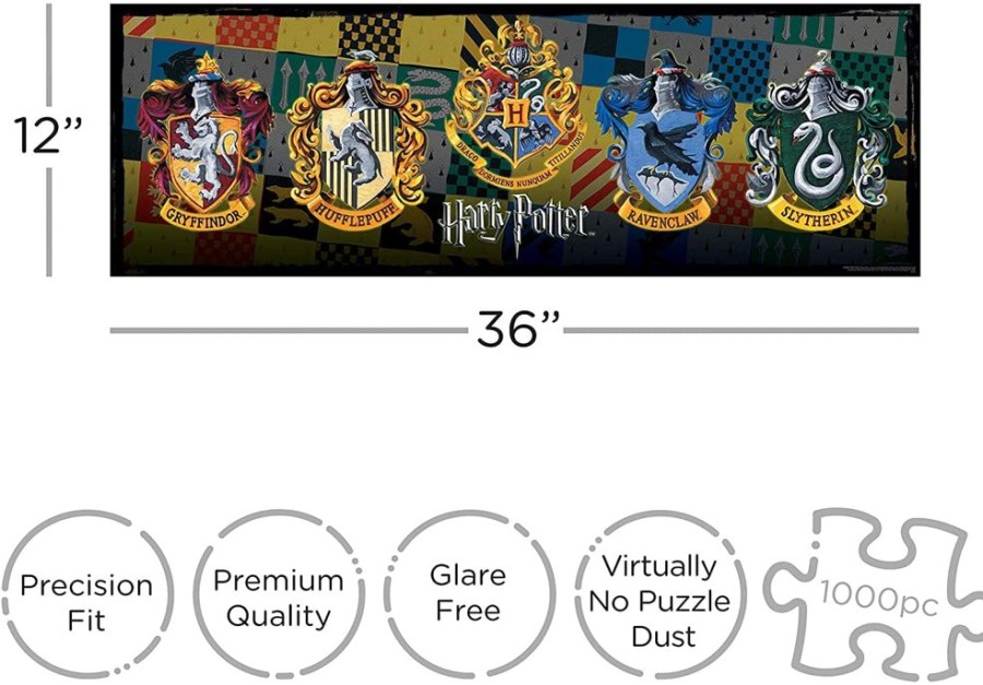 Toynk Harry Potter Crests Slim 1000-Piece Jigsaw Puzzle | Puzzles