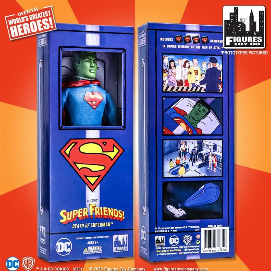 MeTV Figures Super Friends Action Figures Series: Death Of Superman Boxed Variant | Heroes & Villains