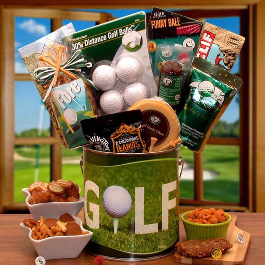 GBDS Fore! Golfers Gift Pail | Sports Fan Gift Baskets