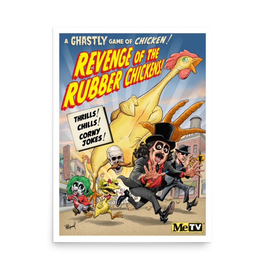 MeTV Custom Products Revenge Of The Rubber Chickens Svengoolie® Poster By Tom Richmond | 2023 Svengoolie Artist Collection