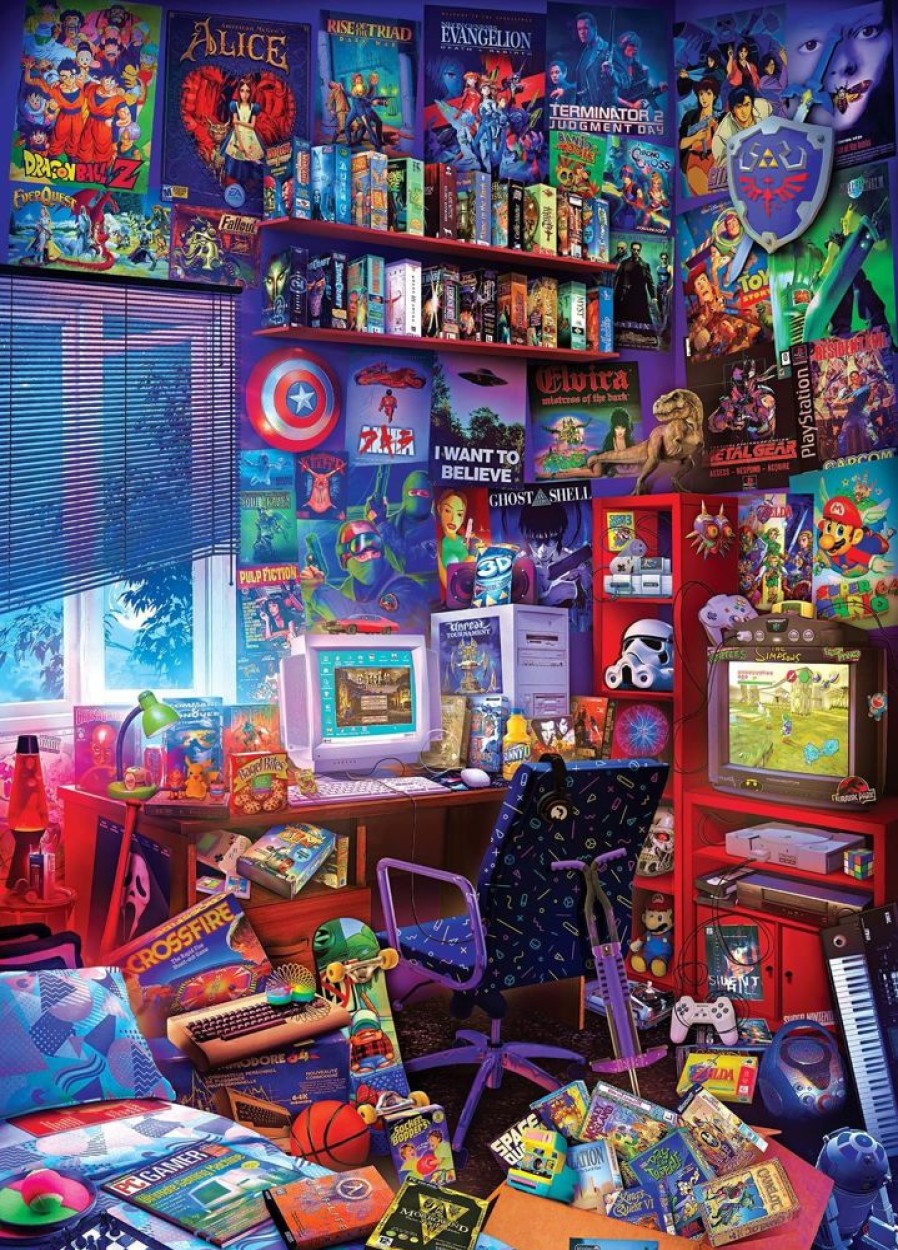 Toynk 90S Game Room Pop Culture 1000 Piece Jigsaw Puzzle By Rachid Lotf | Retro Toys & Games