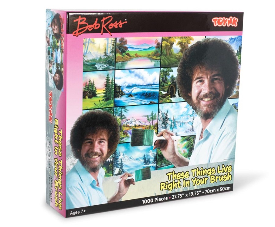 Toynk Bob Ross These Things Live Right In Your Brush 1000 Piece Jigsaw Puzzle | Retro Toys & Games