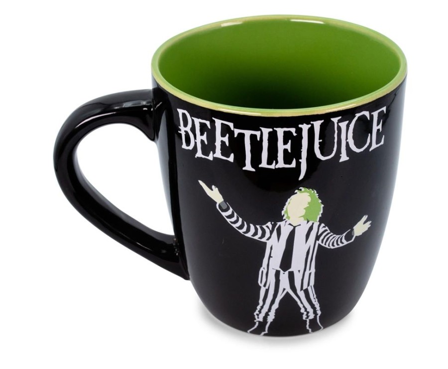 Toynk Beetlejuice "Ghost With The Most" Curved Ceramic Mug | Holds 25 Ounces | Drinkware