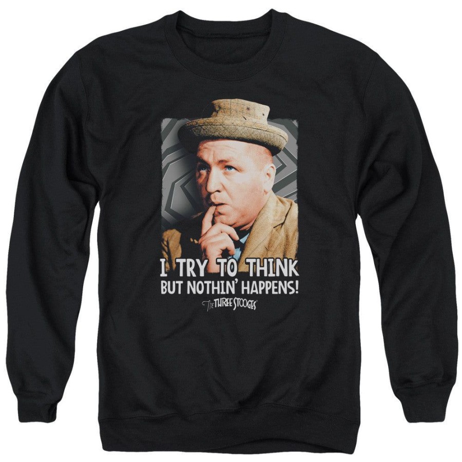 MeTV Custom Classics Three Stooges - Try To Think | Crewneck Sweatshirts