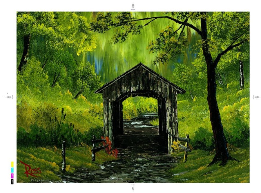 Toynk Bob Ross Covered Bridge Nature Puzzle | 1000 Piece Jigsaw Puzzle | Retro Toys & Games