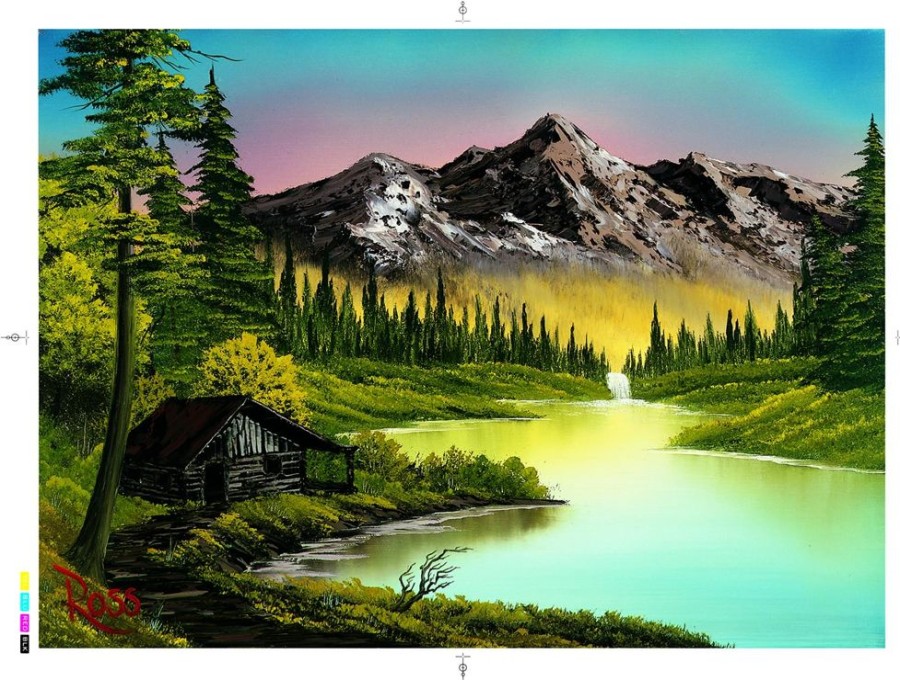 Toynk Bob Ross Mountain Retreat Nature Puzzle | 1000 Piece Jigsaw Puzzle | Retro Toys & Games