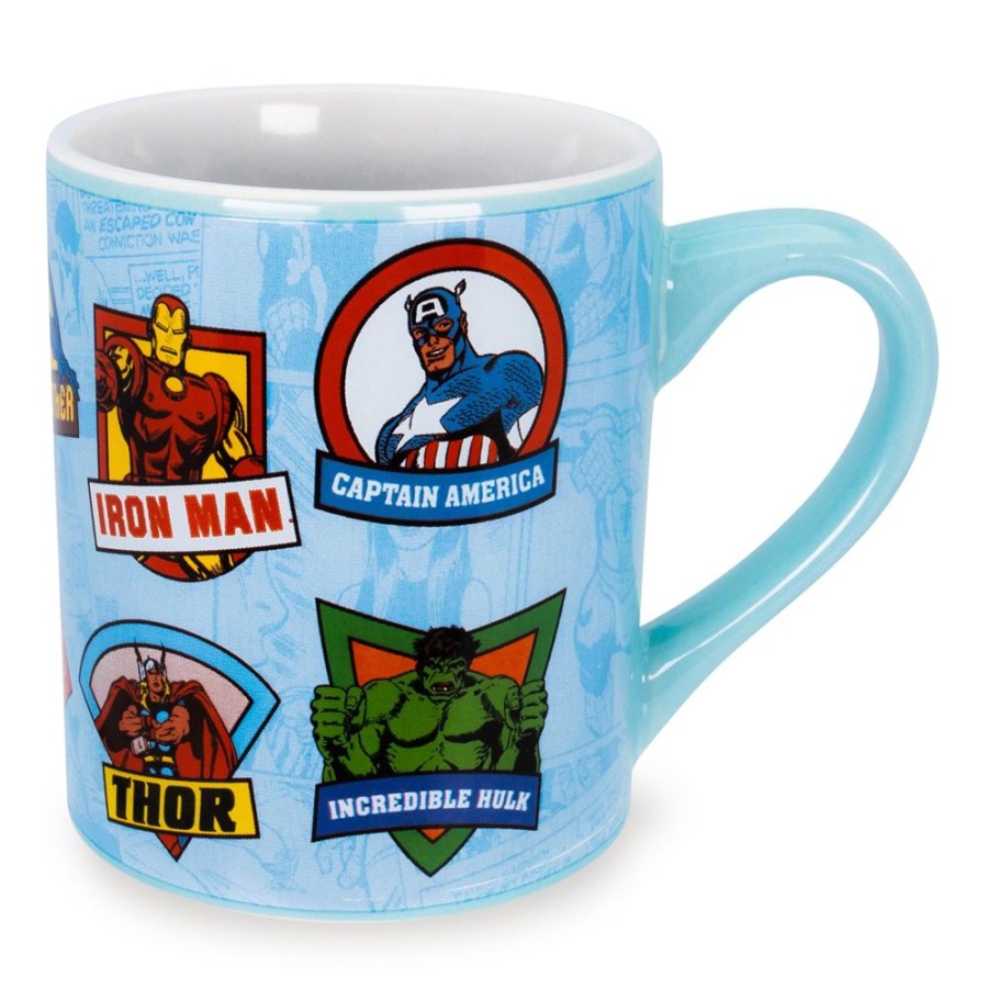 Toynk Marvel Comics Character Badges Ceramic Mug | Holds 14 Ounces | Drinkware