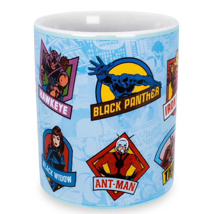 Toynk Marvel Comics Character Badges Ceramic Mug | Holds 14 Ounces | Drinkware