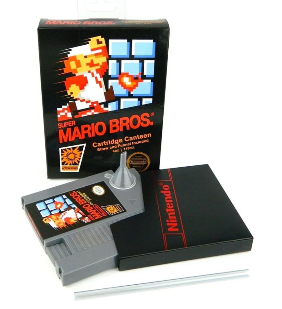 Toynk Super Mario Bros Nes Cartridge Flask | Licensed Nintendo Merchandise 5Oz | Drinkware