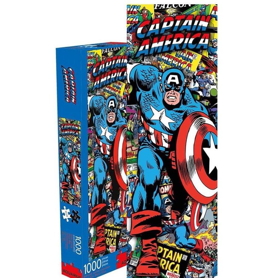 Toynk Marvel Captain America 1000 Piece Slim Jigsaw Puzzle | Retro Toys & Games