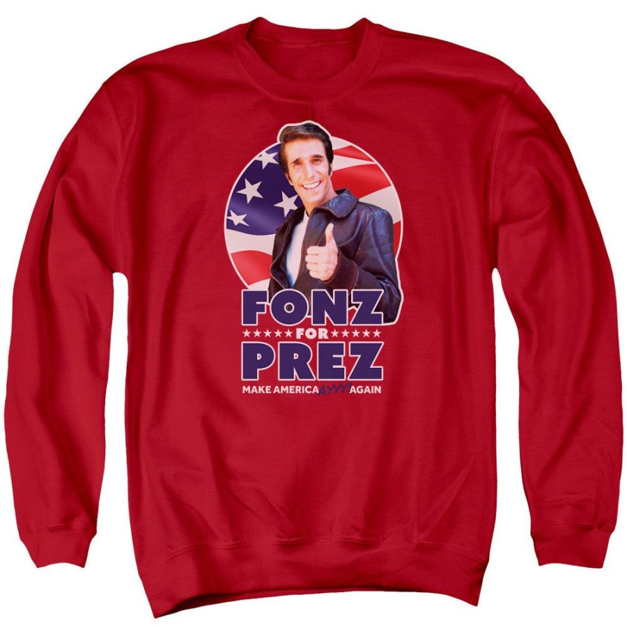 MeTV Custom Classics Happy Days - Fonz For Prez | Crewneck Sweatshirts