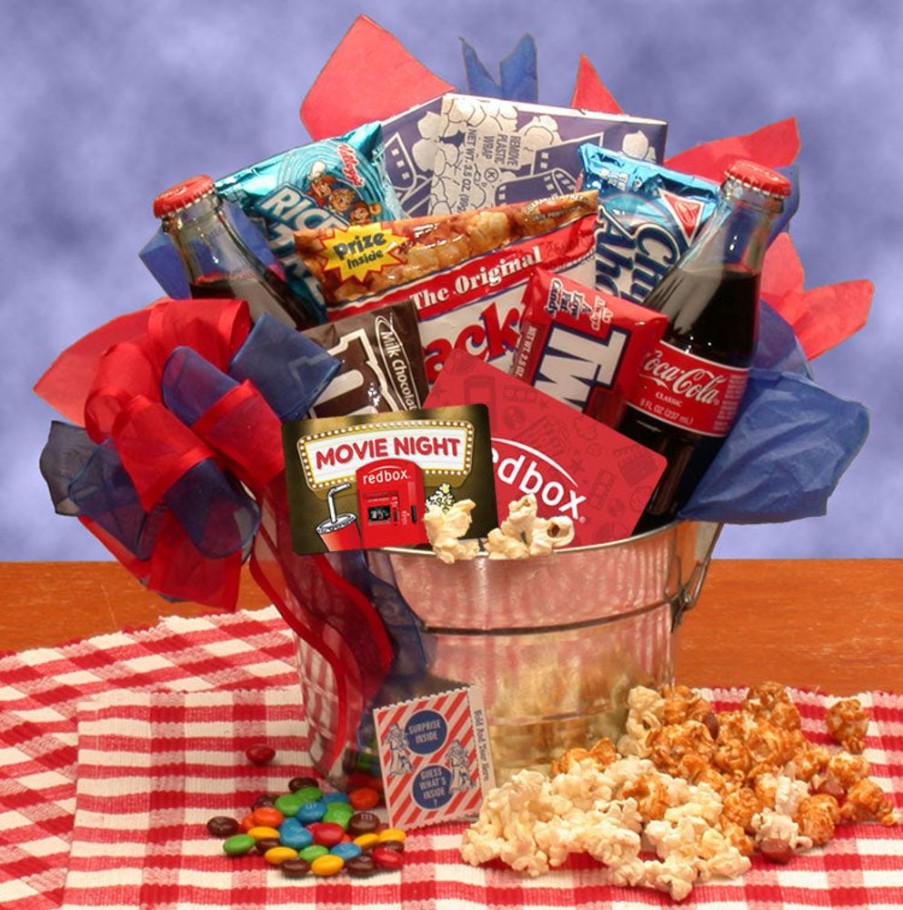 GBDS Blockbuster Night Movie Pail With 10.00 Redbox Gift Card | Movie Night Gift Baskets