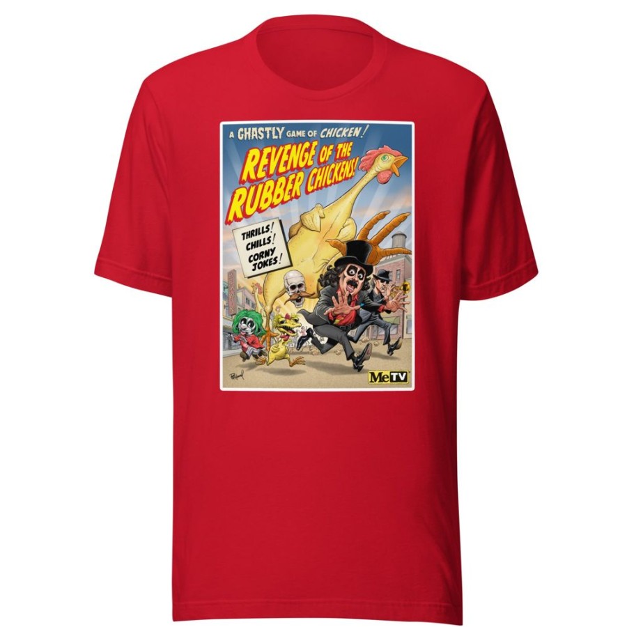 MeTV Custom Products Revenge Of The Rubber Chickens Svengoolie® T-Shirt By Tom Richmond (2023 Series) | 2023 Svengoolie Artist Collection