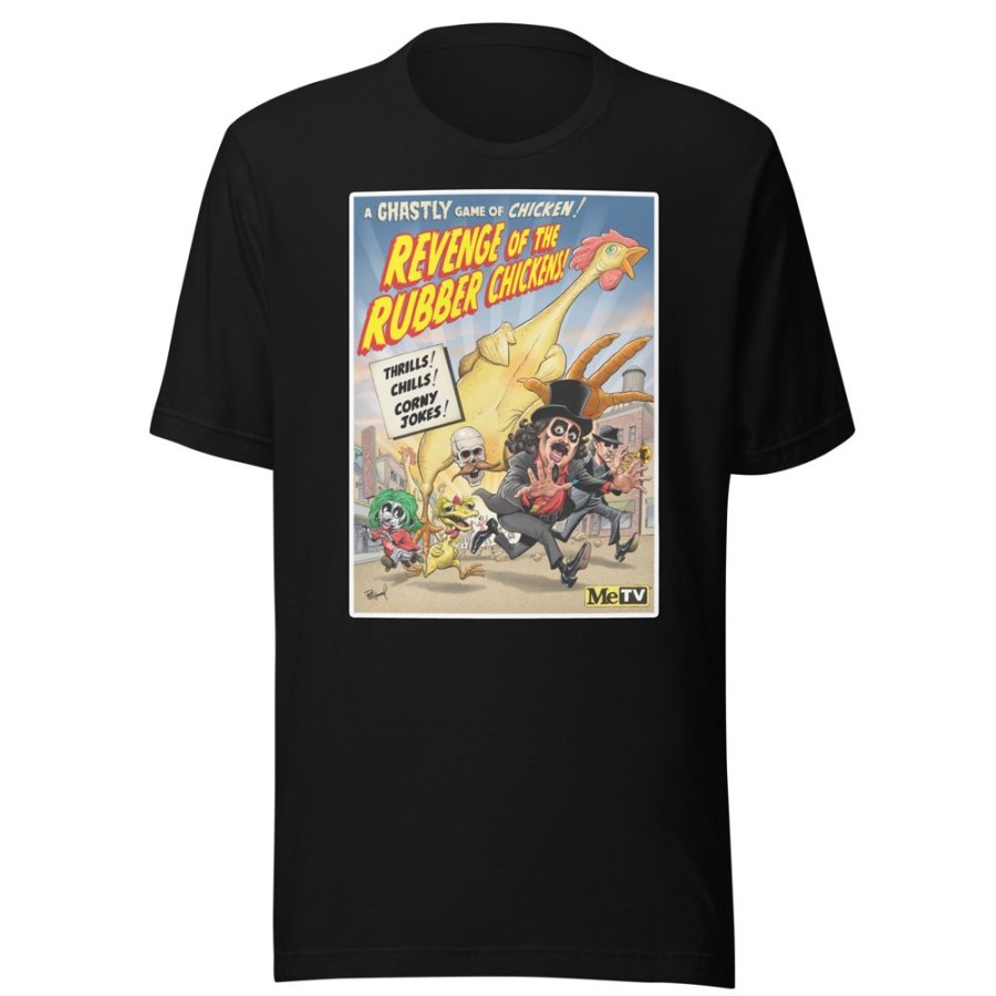 MeTV Custom Products Revenge Of The Rubber Chickens Svengoolie® T-Shirt By Tom Richmond (2023 Series) | 2023 Svengoolie Artist Collection