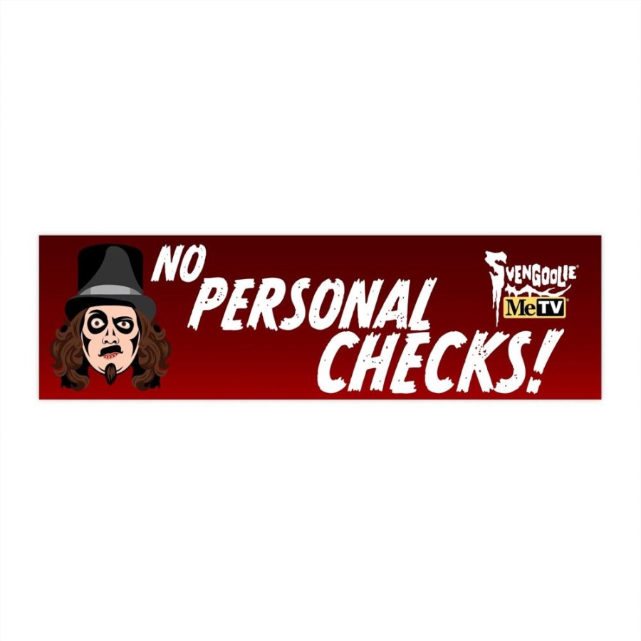 MeTV Printed Products No Personal Checks! Svengoolie® Bumper Sticker | Svengoolie Store