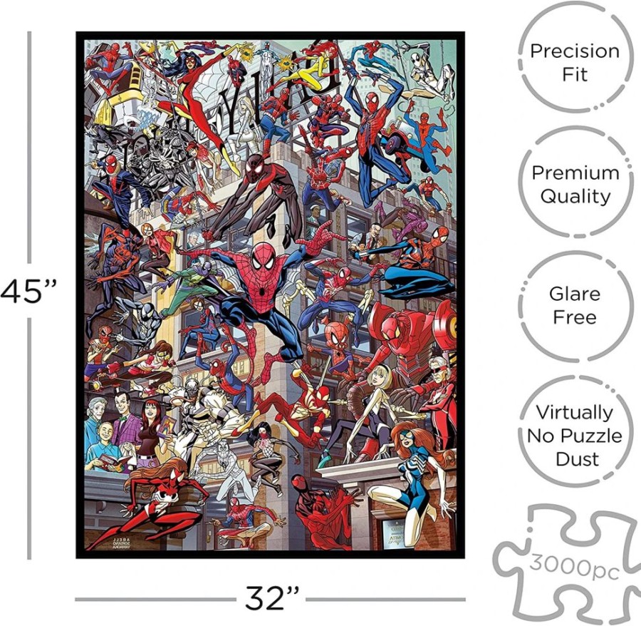 Toynk Marvel Spider-Man Heroes 3000 Piece Jigsaw Puzzle | Retro Toys & Games