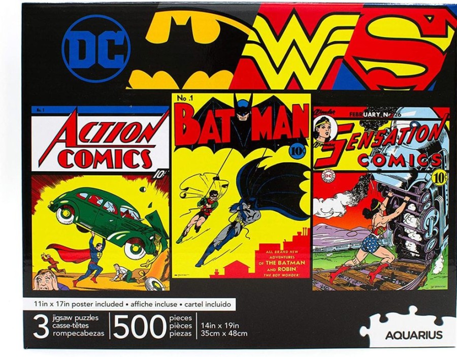 Toynk Dc Comics 500 Piece Jigsaw Puzzles | Set Of 3 | Retro Toys & Games