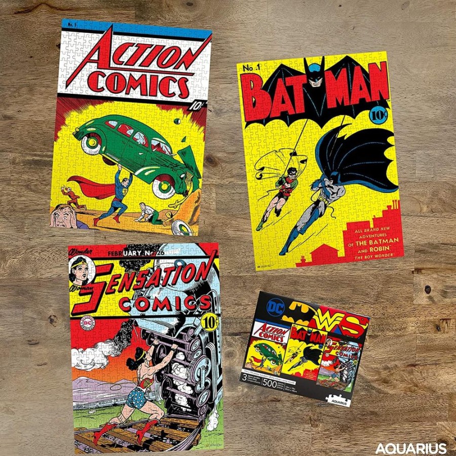 Toynk Dc Comics 500 Piece Jigsaw Puzzles | Set Of 3 | Retro Toys & Games