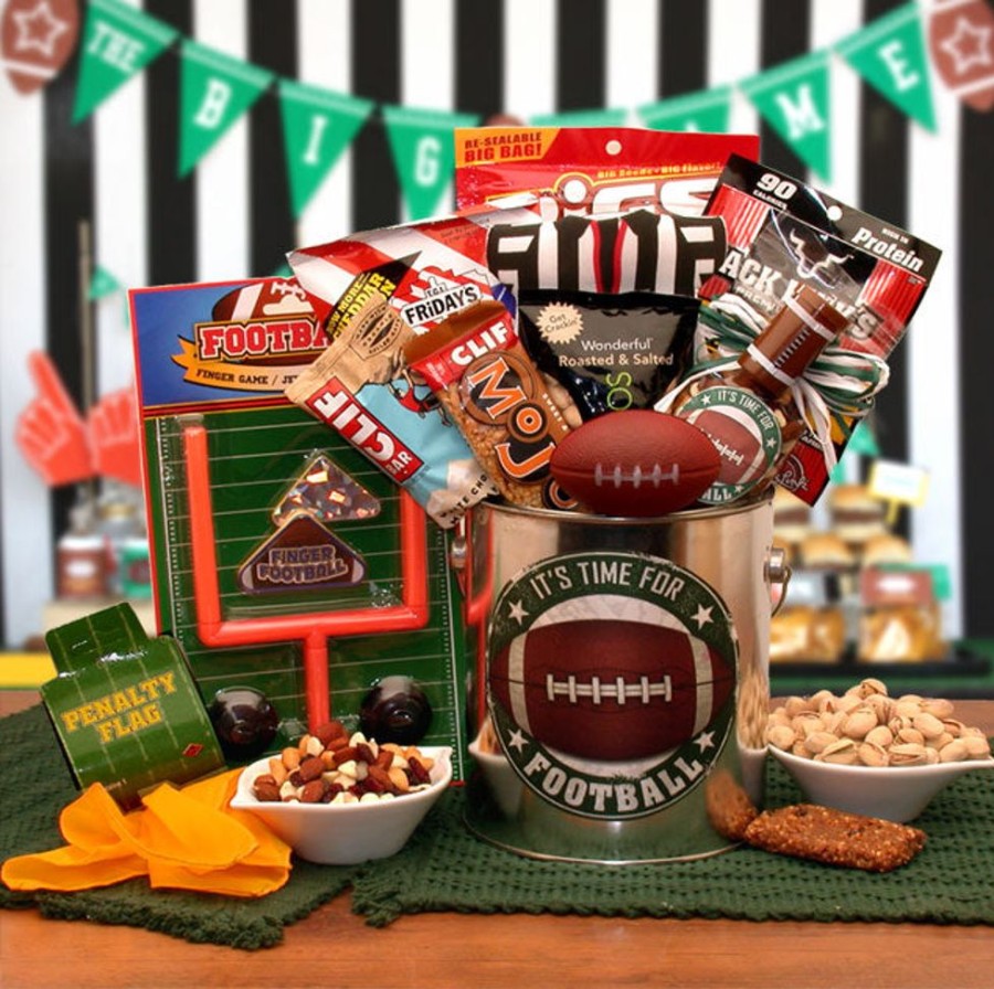 GBDS It'S Football Time Gift Pail | Sports Fan Gift Baskets