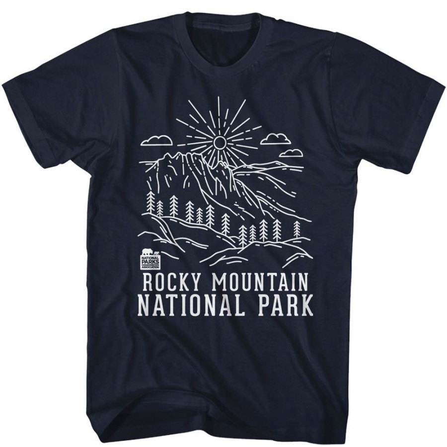 MeTV Custom Brands National Parks - Rocky Mountain Line Art | Classic Brands Tees