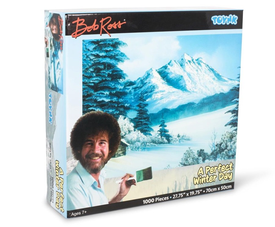 Toynk Bob Ross A Perfect Winter Day Nature Puzzle | 1000 Piece Jigsaw Puzzle | Retro Toys & Games