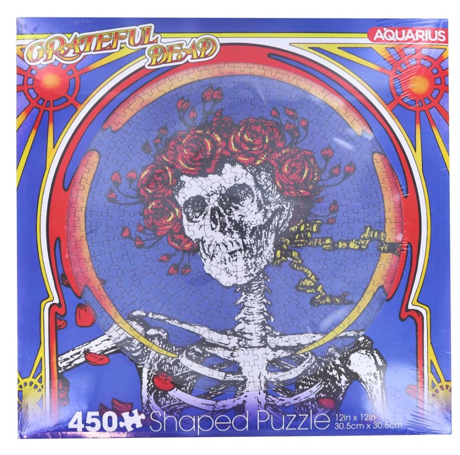 Toynk Grateful Dead Skull & Roses 450 Piece Record Disc Jigsaw Puzzle | Retro Toys & Games