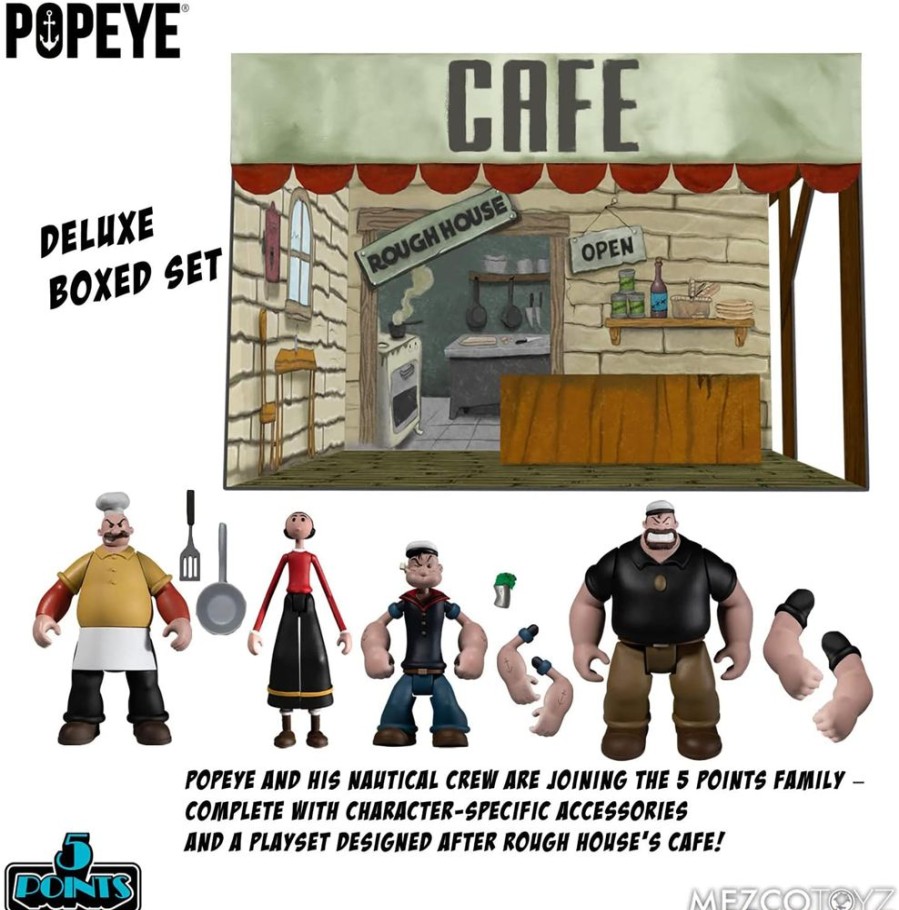 Toynk Popeye 5 Points Deluxe Action Figure Box Set | Popeye