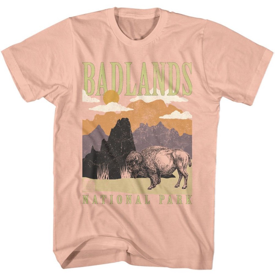 MeTV Custom Brands National Parks - Badlands Landscape (Pink) | Classic Brands Tees